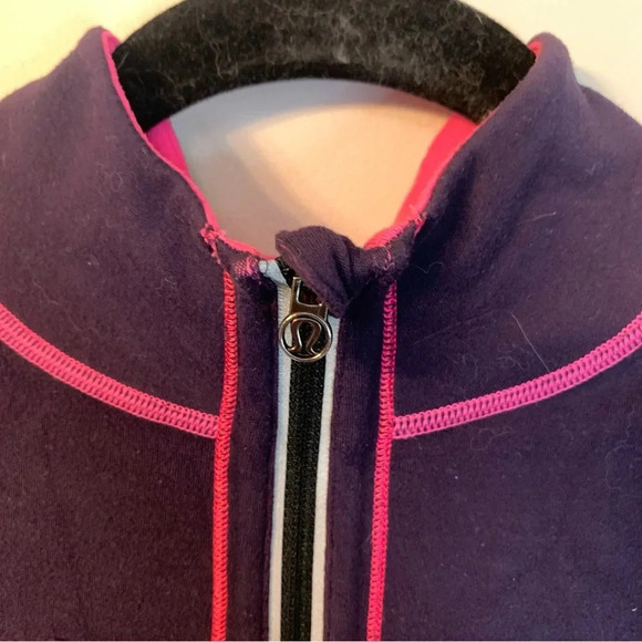Lululemon Pink Purple Reversible Long Sleeve  1/2 Zip Top - Picture 10 of 11